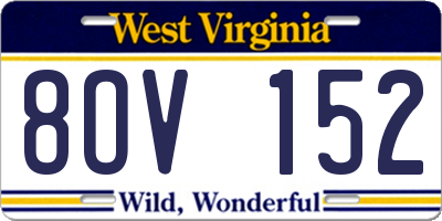 WV license plate 8OV152