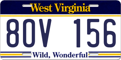 WV license plate 8OV156