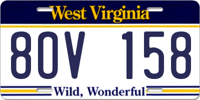 WV license plate 8OV158