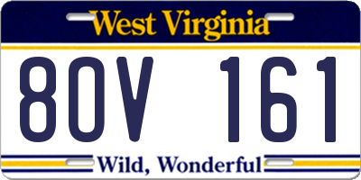WV license plate 8OV161