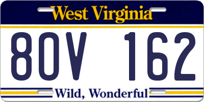 WV license plate 8OV162