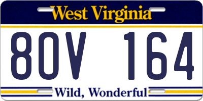 WV license plate 8OV164