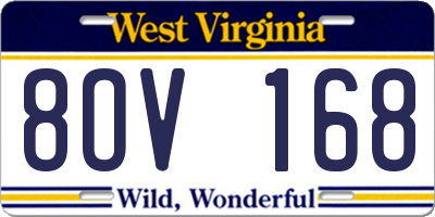 WV license plate 8OV168