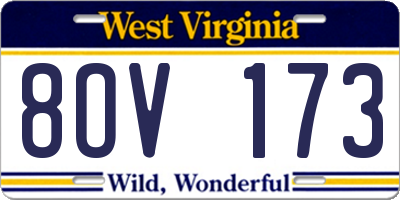 WV license plate 8OV173