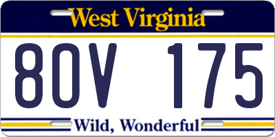 WV license plate 8OV175