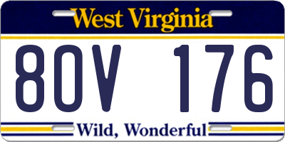 WV license plate 8OV176