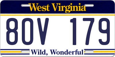WV license plate 8OV179