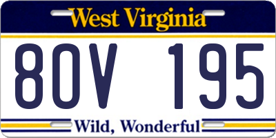 WV license plate 8OV195