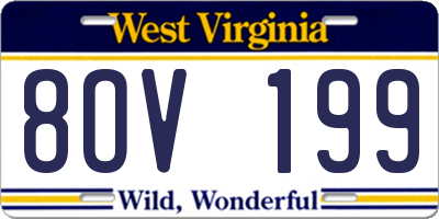 WV license plate 8OV199