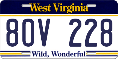WV license plate 8OV228