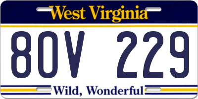 WV license plate 8OV229