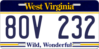 WV license plate 8OV232