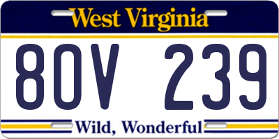 WV license plate 8OV239