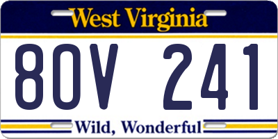 WV license plate 8OV241