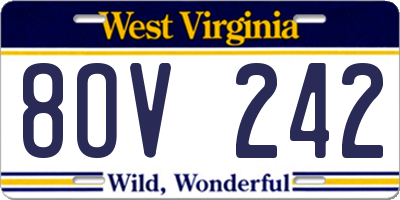 WV license plate 8OV242