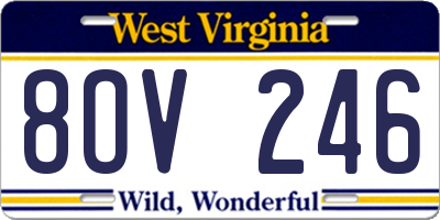 WV license plate 8OV246