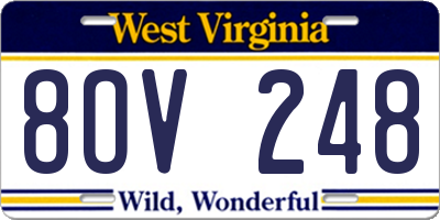 WV license plate 8OV248