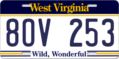 WV license plate 8OV253