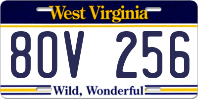 WV license plate 8OV256