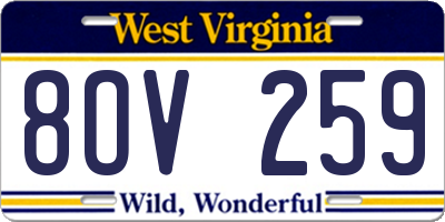 WV license plate 8OV259