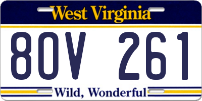 WV license plate 8OV261