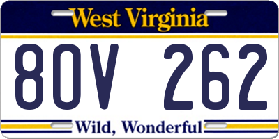 WV license plate 8OV262