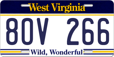 WV license plate 8OV266
