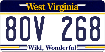 WV license plate 8OV268