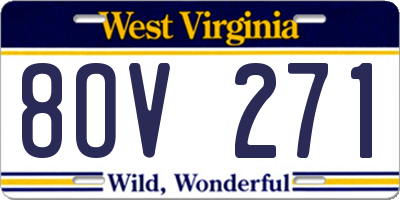 WV license plate 8OV271