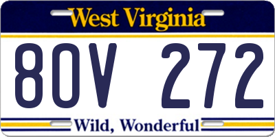 WV license plate 8OV272