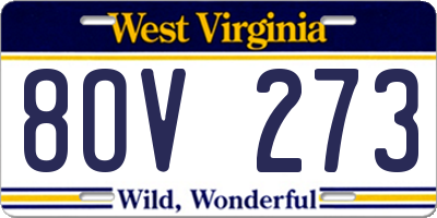 WV license plate 8OV273