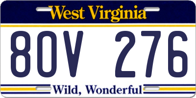 WV license plate 8OV276