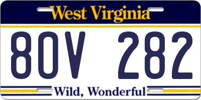 WV license plate 8OV282