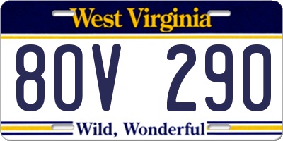 WV license plate 8OV290