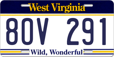 WV license plate 8OV291