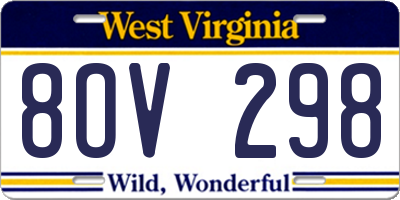 WV license plate 8OV298