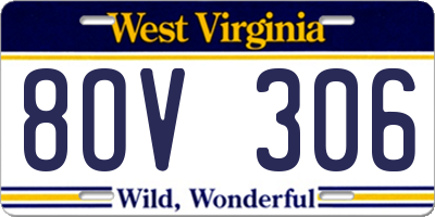 WV license plate 8OV306