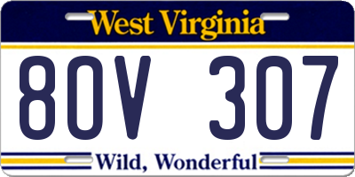 WV license plate 8OV307
