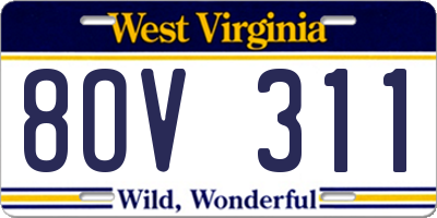 WV license plate 8OV311