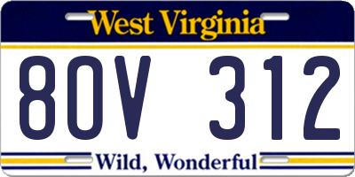 WV license plate 8OV312