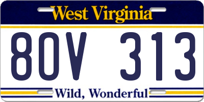 WV license plate 8OV313