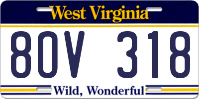 WV license plate 8OV318