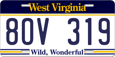 WV license plate 8OV319