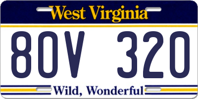 WV license plate 8OV320