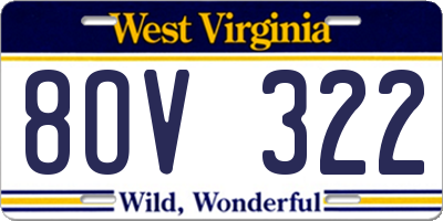 WV license plate 8OV322