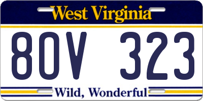 WV license plate 8OV323
