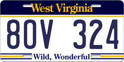 WV license plate 8OV324