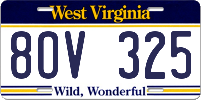 WV license plate 8OV325