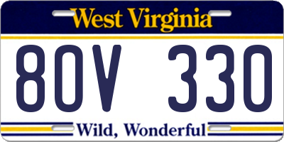 WV license plate 8OV330
