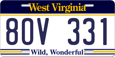 WV license plate 8OV331